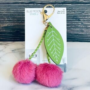 Brand New! Fuzzy Cherry Bag Charm/Keychain